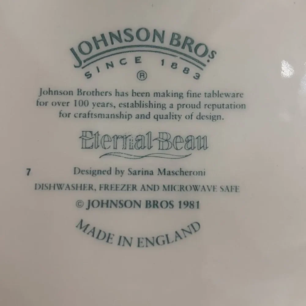 Johnson Bros 1981 Eternal Bean England Tableware 6 In Saucers Set 3 Appetizer